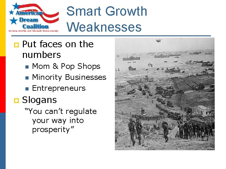 Smart Growth Weaknesses p Put faces on the numbers n n n p Mom