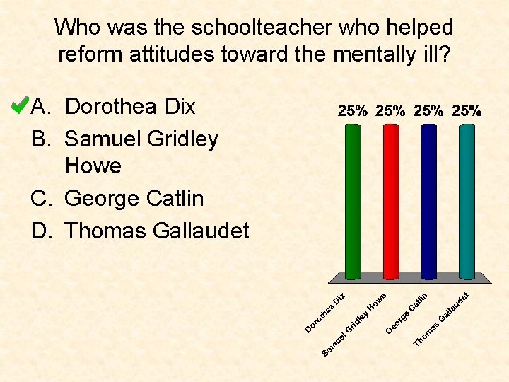 Who was the schoolteacher who helped reform attitudes toward the mentally ill? A. Dorothea