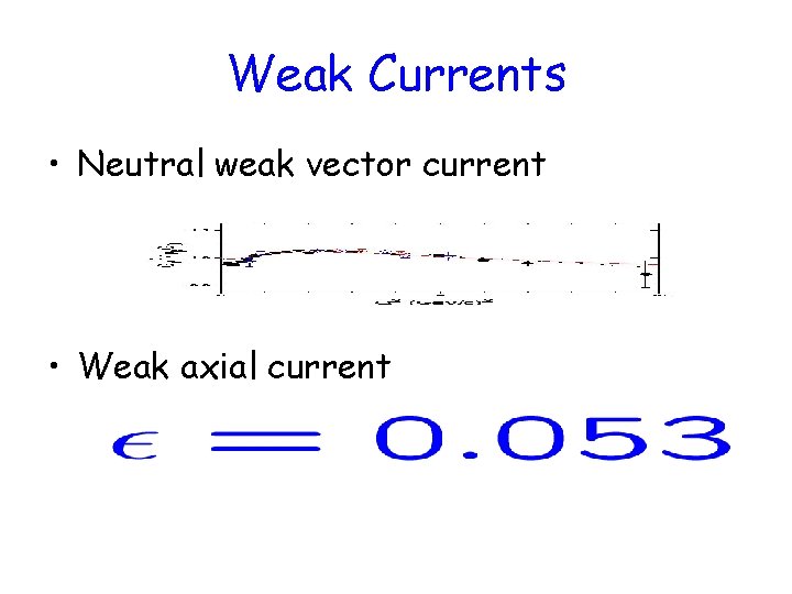 Weak Currents • Neutral weak vector current • Weak axial current 