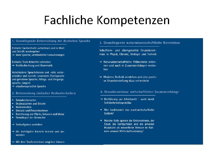 Fachliche Kompetenzen 