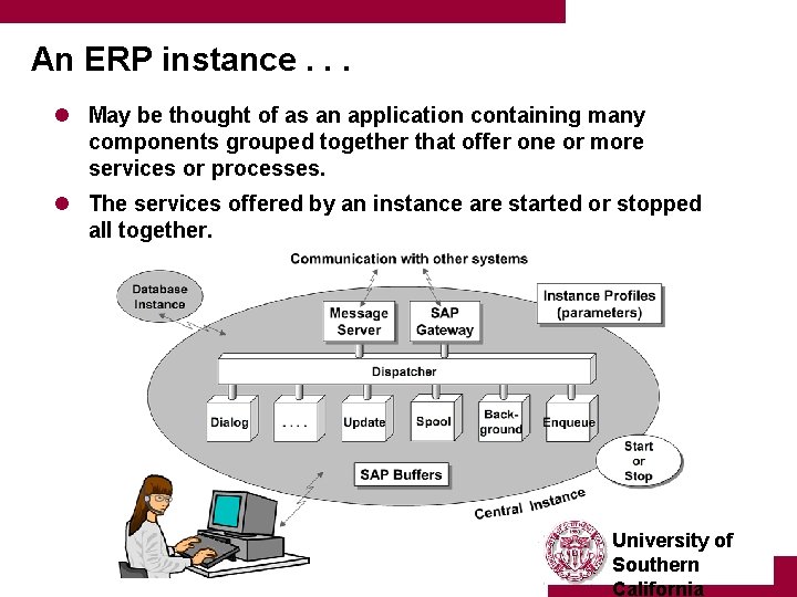 An ERP instance. . . l May be thought of as an application containing