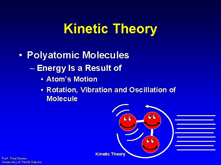 Kinetic Theory • Polyatomic Molecules – Energy Is a Result of • Atom’s Motion