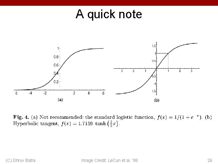 A quick note (C) Dhruv Batra Image Credit: Le. Cun et al. ‘ 98