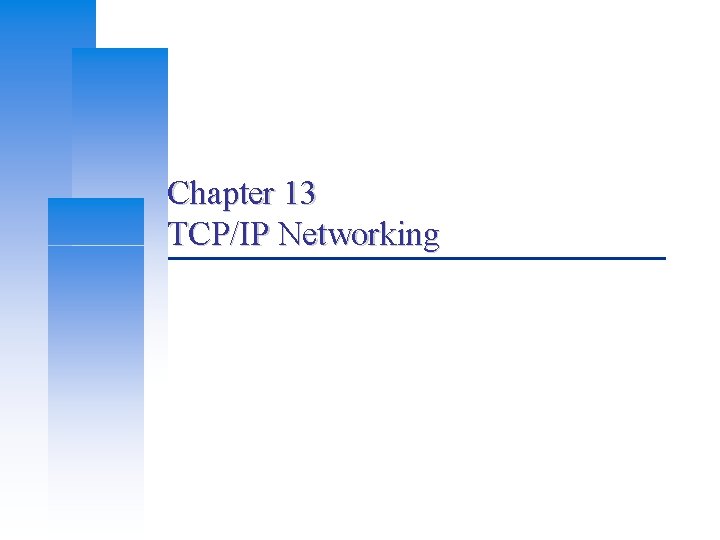 Chapter 13 TCP/IP Networking 