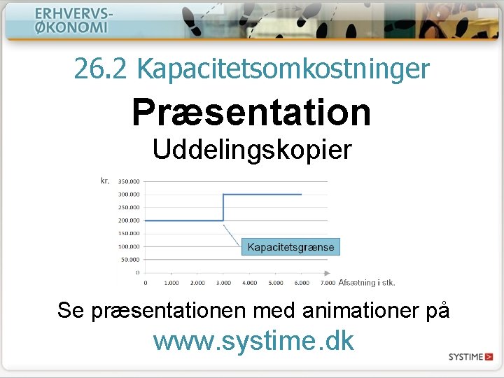 26. 2 Kapacitetsomkostninger Præsentation Uddelingskopier Se præsentationen med animationer på www. systime. dk 