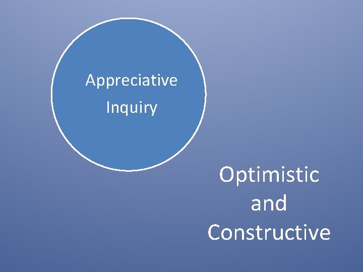 Appreciative Inquiry Optimistic and Constructive 