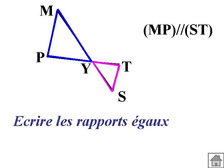 M (MP)//(ST) P Y T S Ecrire les rapports égaux 