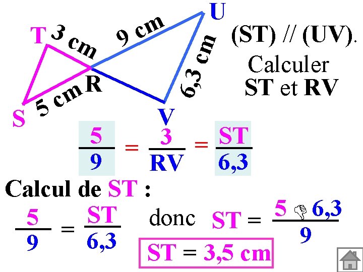 m m c 9 6, 3 cm T 3 c U (ST) // (UV).