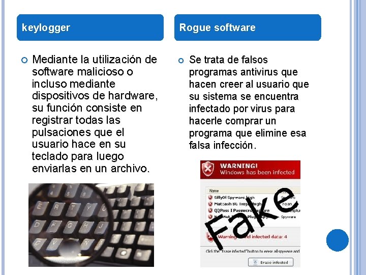 keylogger Mediante la utilización de software malicioso o incluso mediante dispositivos de hardware, su