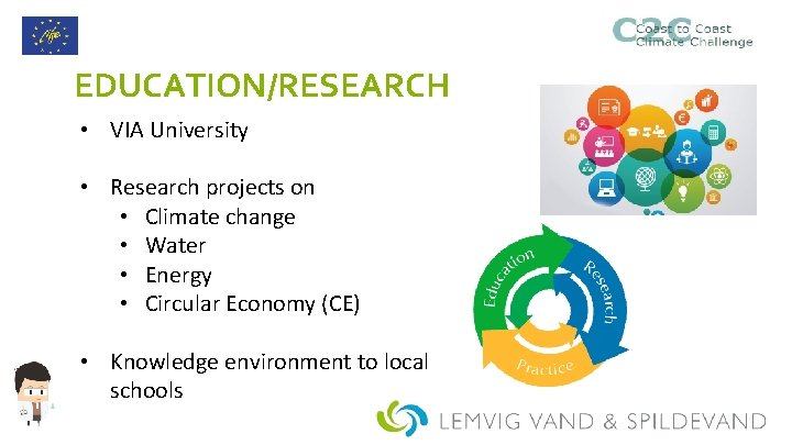 EDUCATION/RESEARCH • VIA University • Research projects on • Climate change • Water •