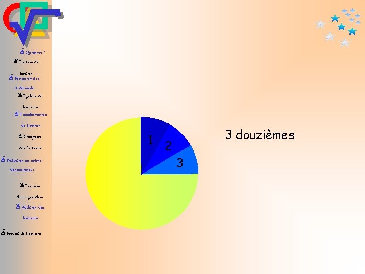 æQu’est-ce ? æFraction de fraction æParties entière et décimale æEgalités de fractions æTransformation de