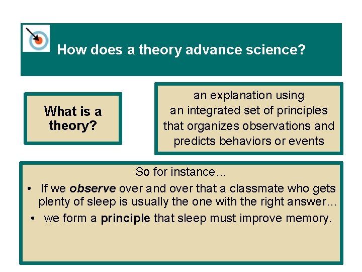 How does a theory advance science? What is a theory? an explanation using an