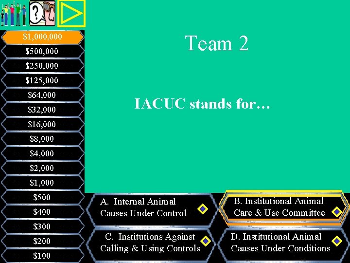 $1, 000 $500, 000 Team 2 $250, 000 $125, 000 $64, 000 $32, 000