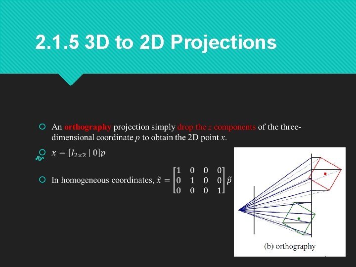 2. 1. 5 3 D to 2 D Projections 