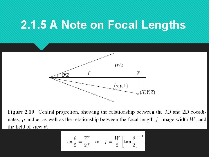 2. 1. 5 A Note on Focal Lengths 