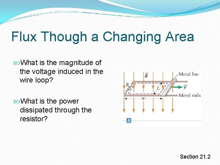 Flux Though a Changing Area What is the magnitude of the voltage induced in Flux Though a Changing Area What is the magnitude of the voltage induced in