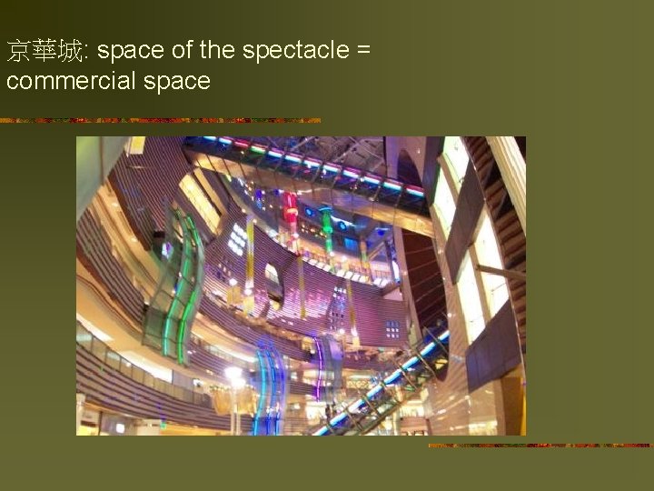 京華城: space of the spectacle = commercial space 