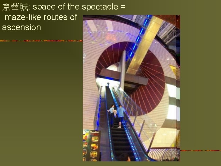 京華城: space of the spectacle = maze-like routes of ascension 