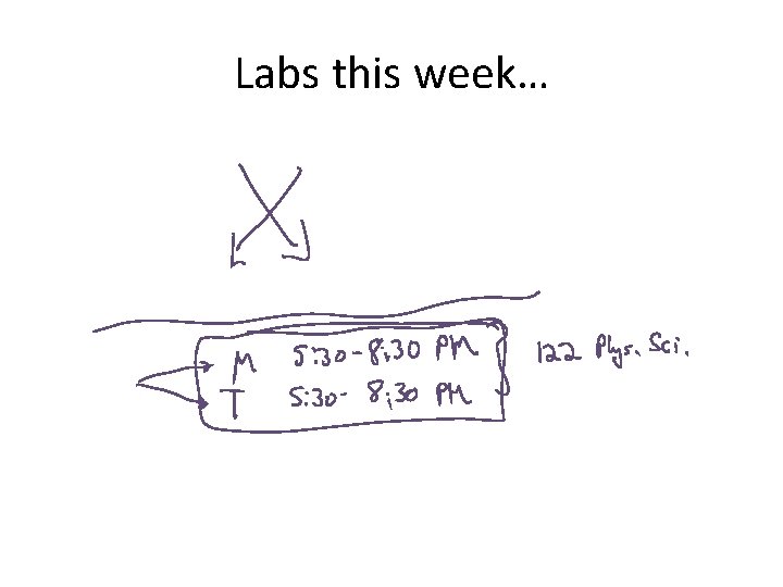 Labs this week… 