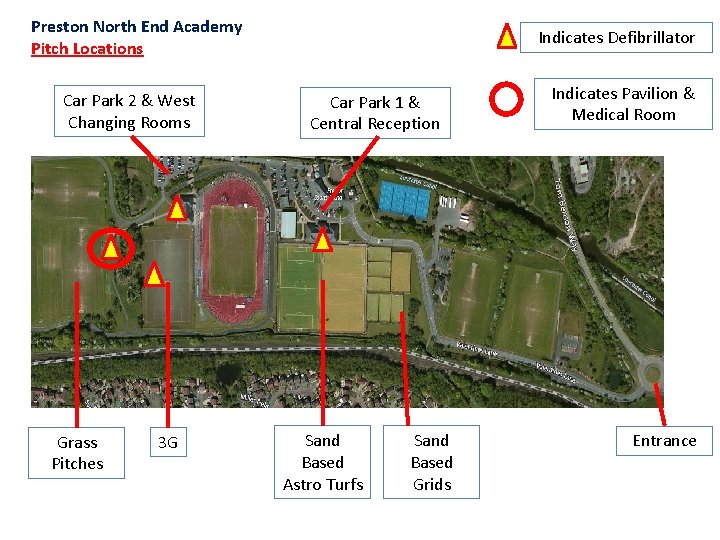 Preston North End Academy Pitch Locations Car Park 2 & West Changing Rooms Grass