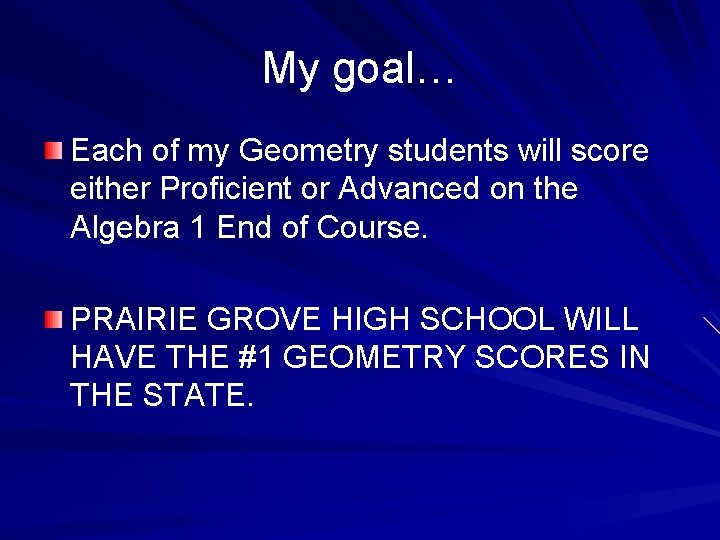 Advanced Math Goals Mr Hubbards Class Expectations Prairie Grove Smart Goal