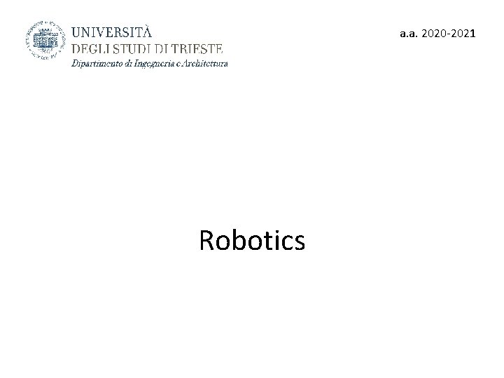 a. a. 2020 -2021 Robotics 
