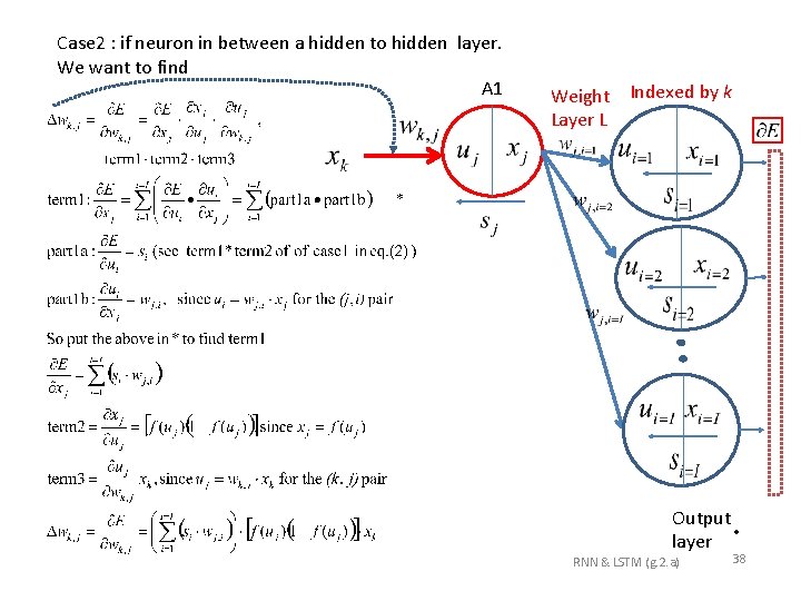 Case 2 : if neuron in between a hidden to hidden layer. We want