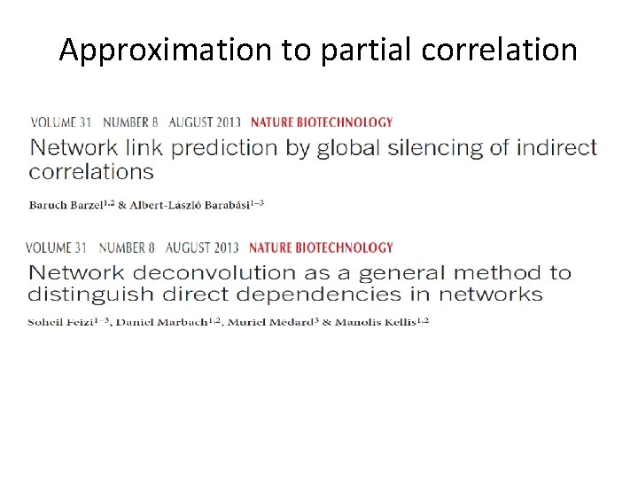Approximation to partial correlation 