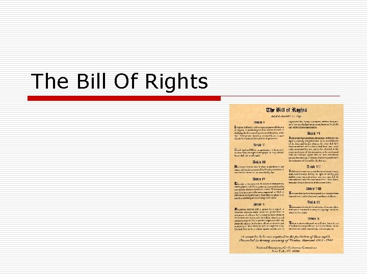 The Bill Of Rights 