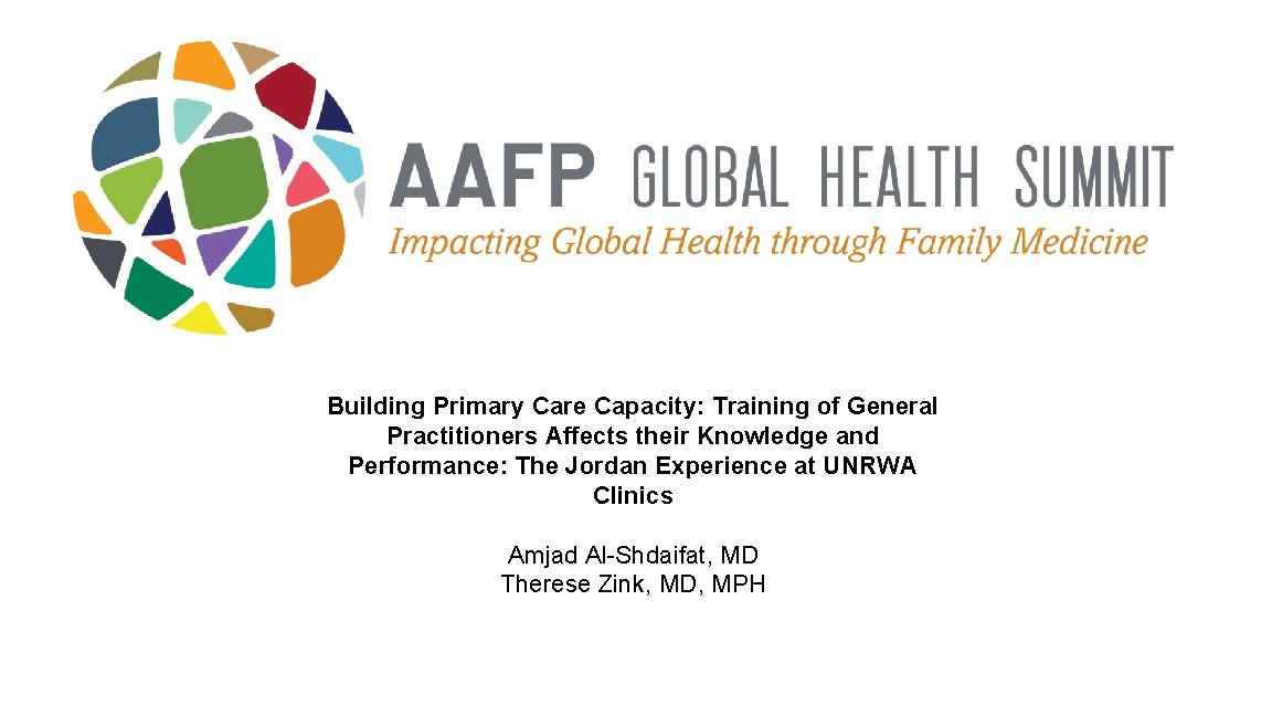 Building Primary Care Capacity: Training of General Practitioners Affects their Knowledge and Performance: The