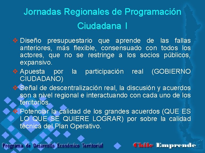 Jornadas Regionales de Programación Ciudadana I v Diseño presupuestario que aprende de las fallas