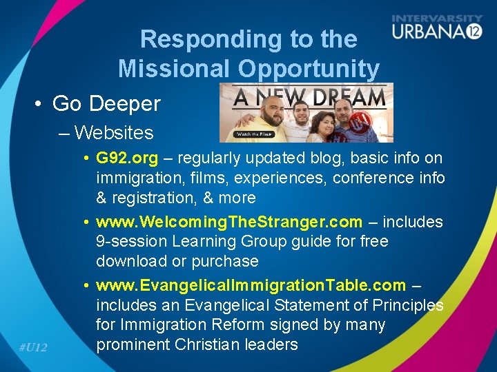 Responding to the Missional Opportunity • Go Deeper – Websites • G 92. org