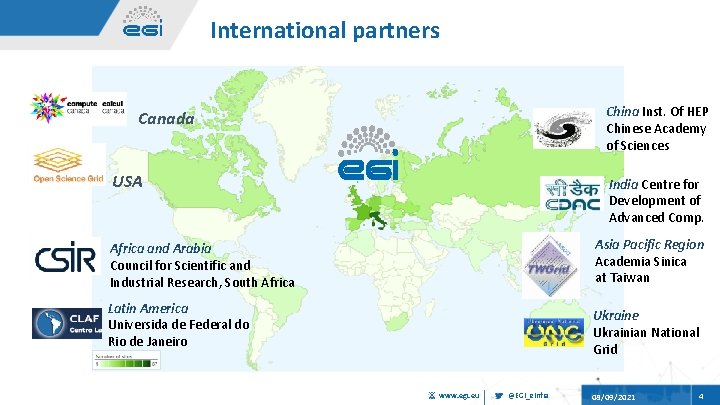 International partners China Inst. Of HEP Chinese Academy of Sciences Canada USA India Centre