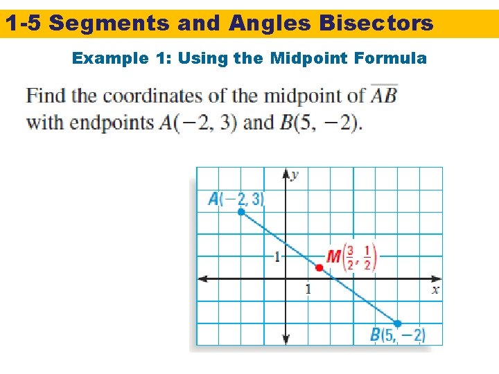 1 -4 Angles 1 -5 Segments and Their Angles Measures Bisectors Example 1: Using