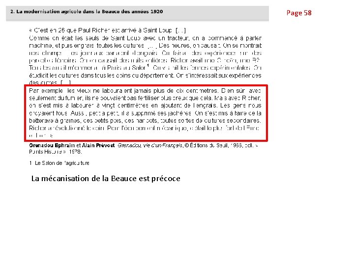 Page 58 La mécanisation de la Beauce est précoce 