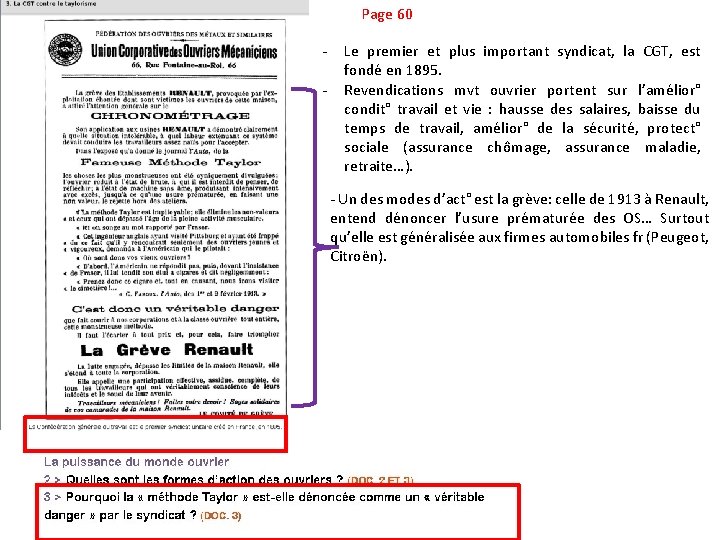 Page 60 - Le premier et plus important syndicat, la CGT, est fondé en