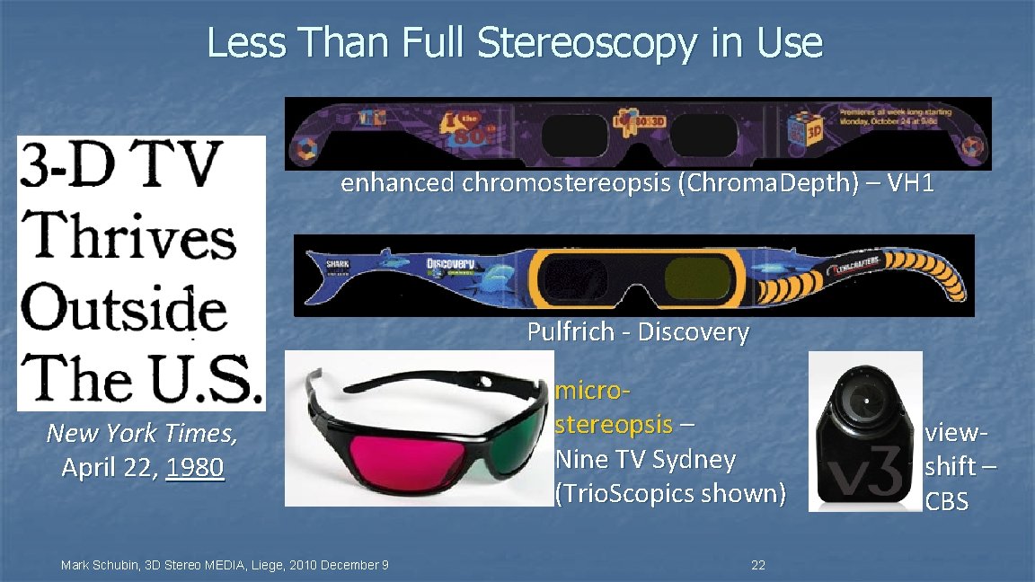 Less Than Full Stereoscopy in Use enhanced chromostereopsis (Chroma. Depth) – VH 1 Pulfrich