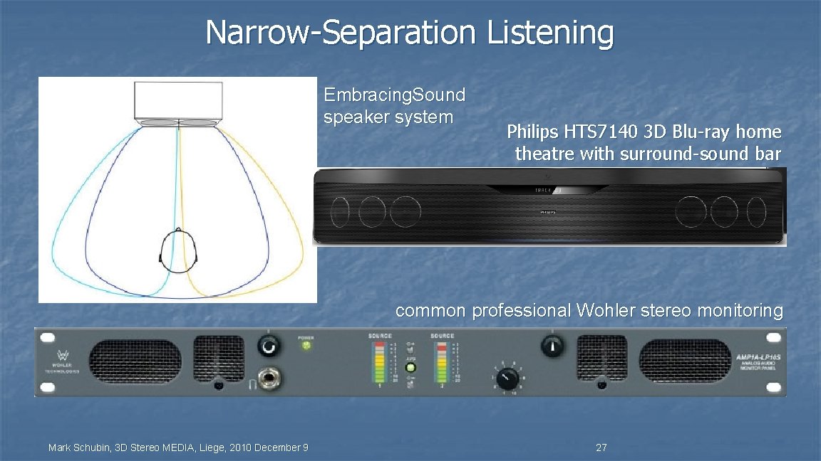 Narrow-Separation Listening Embracing. Sound speaker system Philips HTS 7140 3 D Blu-ray home theatre