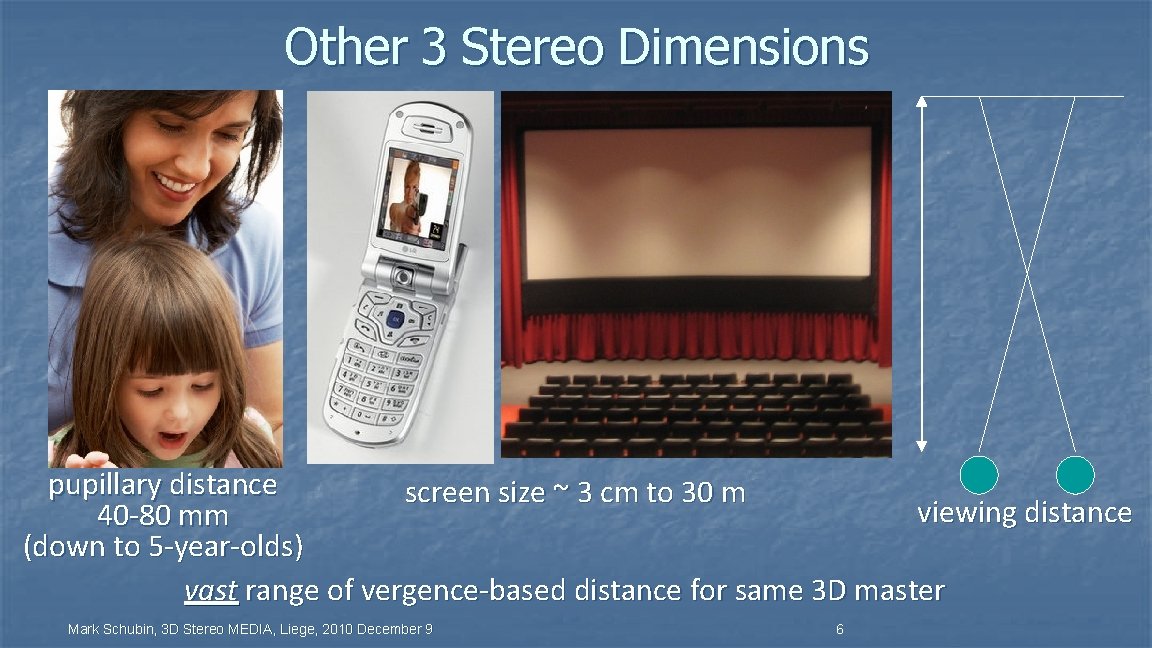 Other 3 Stereo Dimensions pupillary distance screen size ~ 3 cm to 30 m