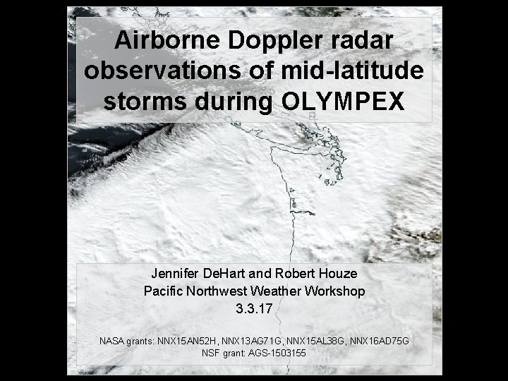 Airborne Doppler radar observations of mid-latitude storms during OLYMPEX Jennifer De. Hart and Robert