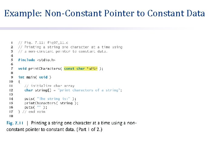 Example: Non-Constant Pointer to Constant Data 