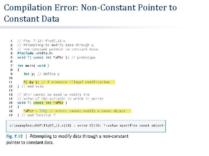Compilation Error: Non-Constant Pointer to Constant Data 