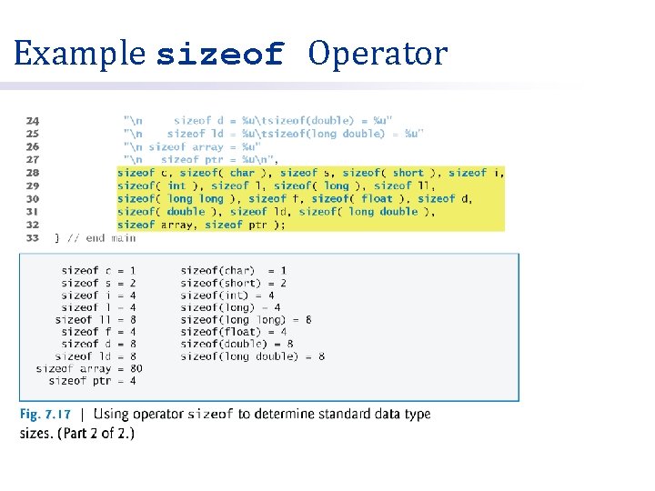 Example sizeof Operator 