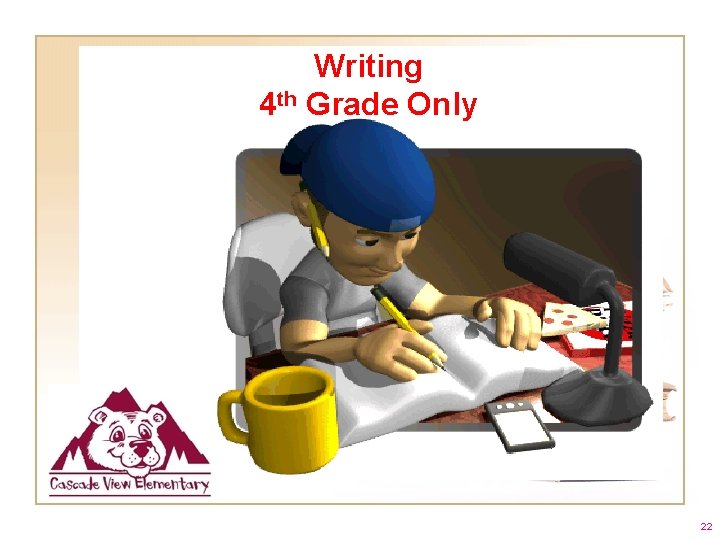 Writing 4 th Grade Only 22 