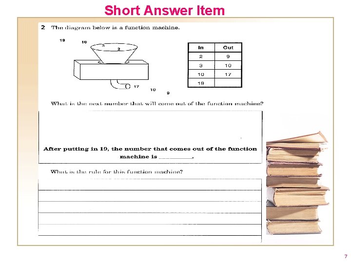 Short Answer Item 7 