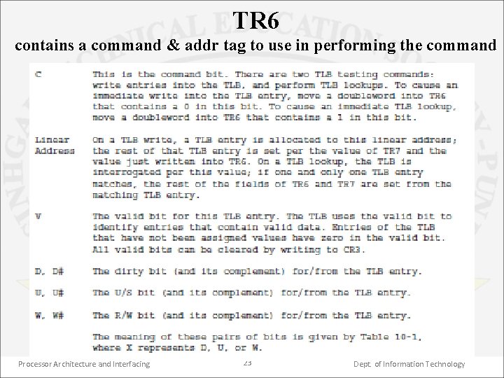 TR 6 contains a command & addr tag to use in performing the command