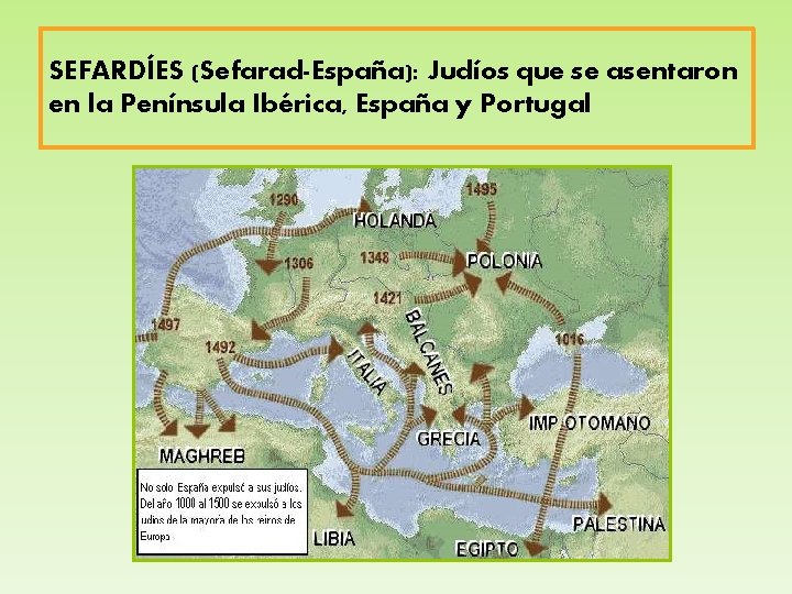 SEFARDÍES (Sefarad-España): Judíos que se asentaron en la Península Ibérica, España y Portugal 