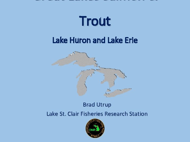 Great Lakes Salmon & Trout Lake Huron and Lake Erie Brad Utrup Lake St.