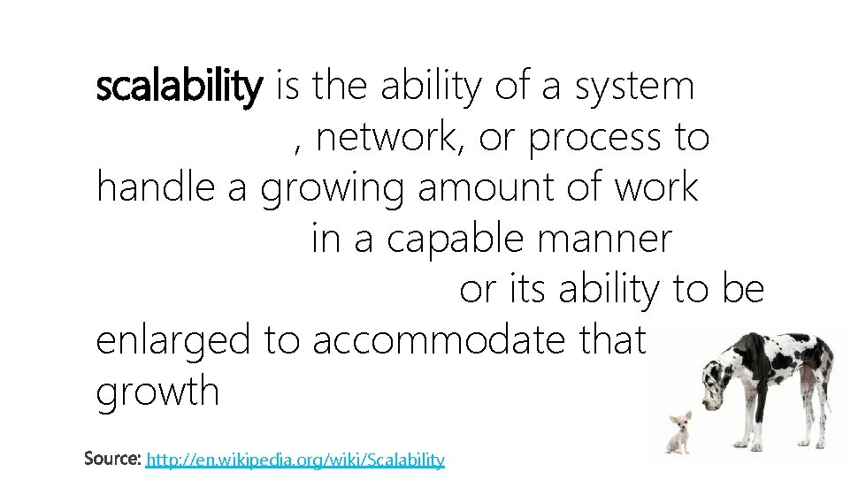 scalability is the ability of a system (a web site), network, or process to