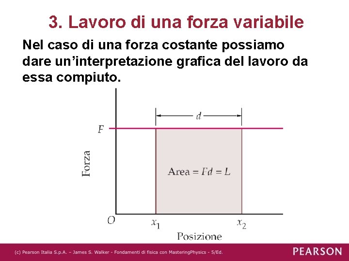 3. Lavoro di una forza variabile Nel caso di una forza costante possiamo dare 3. Lavoro di una forza variabile Nel caso di una forza costante possiamo dare